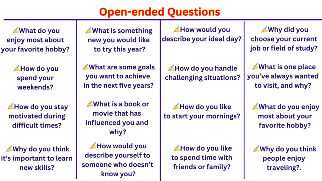 Open-Ended Questions