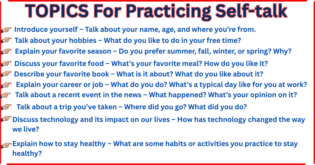 Topics for talking to yourself in English