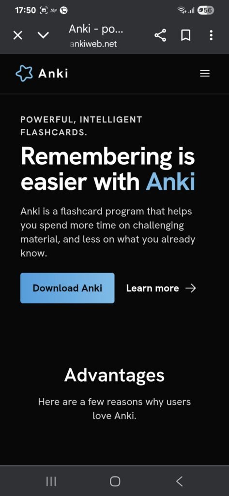 Anki App Interface