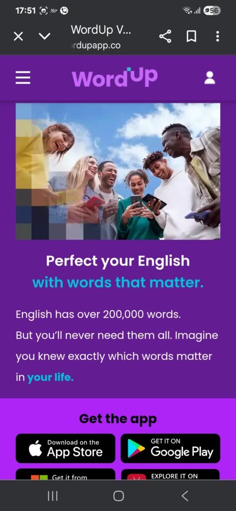WordUp Vocabulary App Interface
