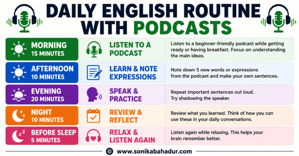 Daily English Routine With Podcasts